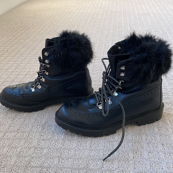 Charles David leather combat boots size 8 - Picture 3 of 7